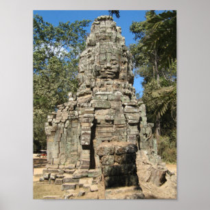 Póster Mini Bayon... Ta Prohm, Angkor Wat, Camboja