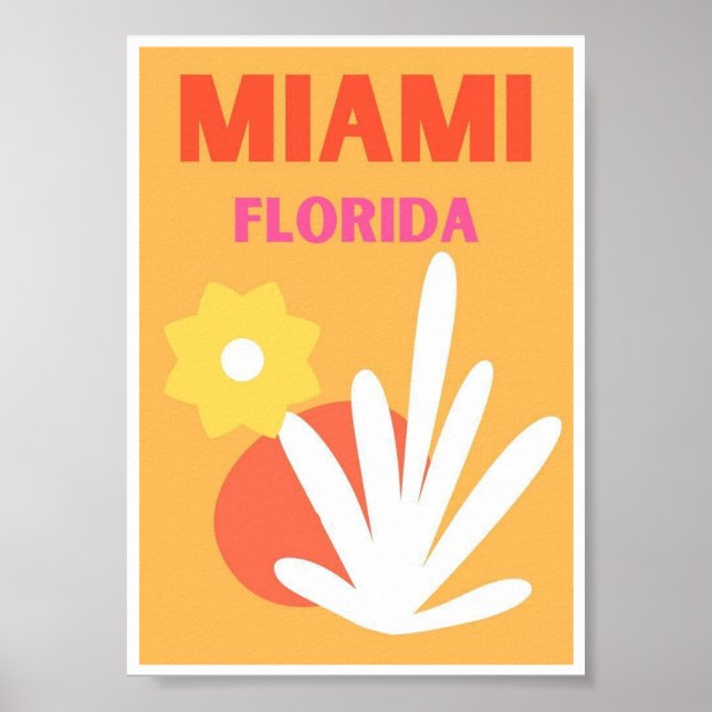 Poster Mini Cartaz - Miami Flórida (Frente)