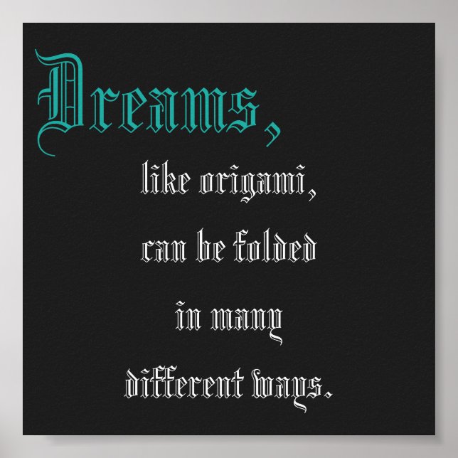 Poster Mini citação originami (Frente)