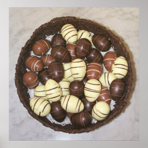 Póster Mini ovos da páscoa no ninho do chocolate