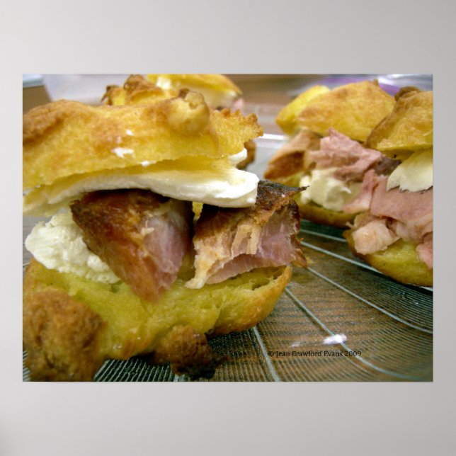 Póster Mini sanduíches de presunto e queijo (Frente)