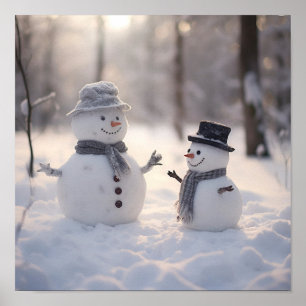 Poster Mini Snowmen num dia brilhante