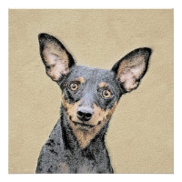 Miniatura Pinscher Pintando Bela Arte Original de