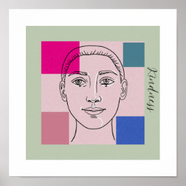 Poster Mínima Arte de Parede Preta e Branca com Trendy Co