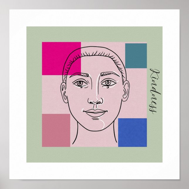 Poster Mínima Arte de Parede Preta e Branca com Trendy Co (Frente)