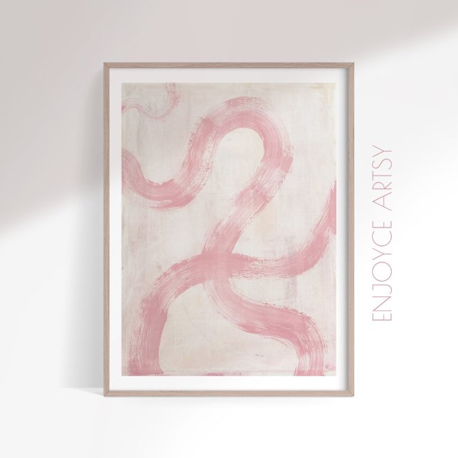 Poster Mínima cor-de-rosa abstrato feminina (Criador carregado)