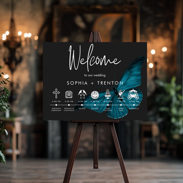 Poster Mínima Escura Moody Ordem de Acontecimentos Teais (Criador carregado)