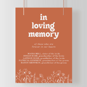 Poster Mínima Flor Silvestre de Terracota Em Memória Amor