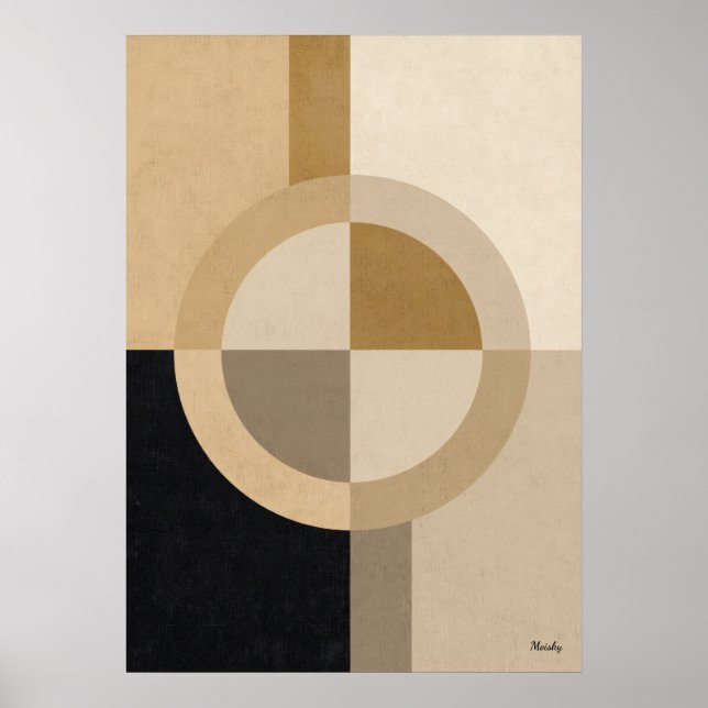 Poster Minimal Art Deco Geometric Circle – Luxury Neutral (Frente)