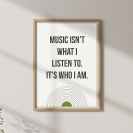 Poster Minimal Bedroom Decor. Music Lover Quote