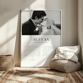 Poster Minimal Classic Black & White Wedding Vows Photo