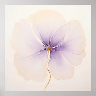 Poster Minimal Lavender Orchid Watercolor Flower