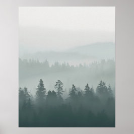 Poster Minimal Misty Forest Wall Art