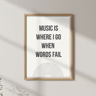 Poster Minimal music lover quote