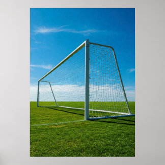 Poster Minimal Soccer Goal on Open Green Field