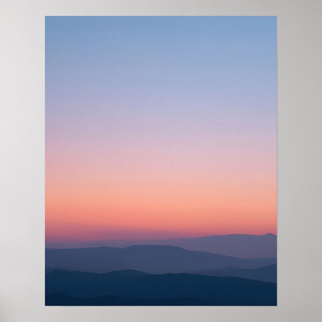 Poster Minimal Twilight Sky Landscape Art Print (Frente)