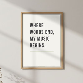 Poster Minimal Wall Art. Music Lover Bedroom Decor