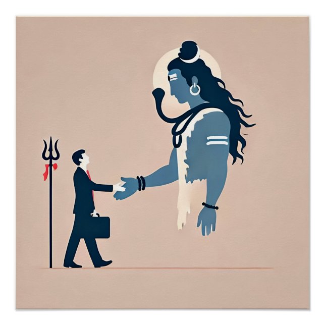 Póster minimalism image of an ordinary person greeting go (Frente)