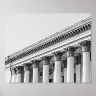 Poster Minimalismo da arquitetura soviética do Grodno Bel