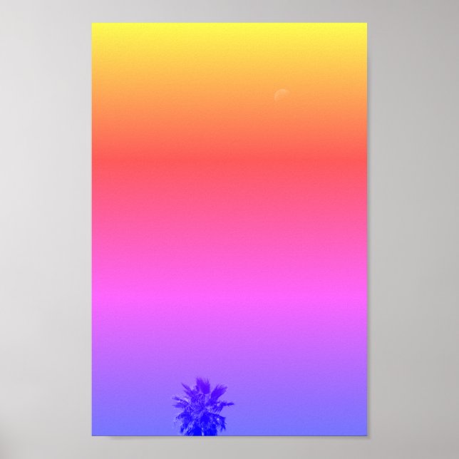 Poster Minimalismo da Lua Tropical de Palmeiras Vibes Pos (Frente)