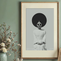 Minimalismo de humor: Retrato de Moda B&W impressi
