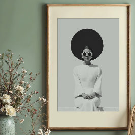 Poster Minimalismo de humor: Retrato de Moda B&W impressi