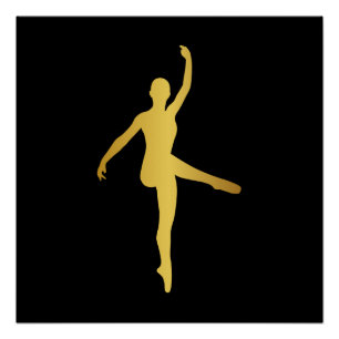 Póster Minimalismo de Pirouette Black Dance Girl