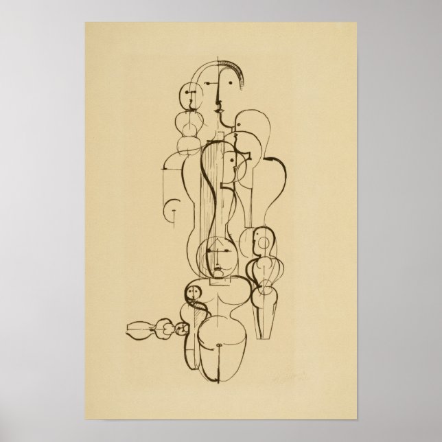 Poster Minimalist Abstract Figurative Line Drawing  Vinta (Frente)