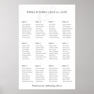 Poster Minimalist Ampersand Wedding | Seating Chart 12