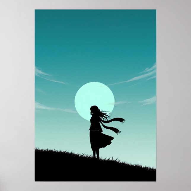 Poster Minimalist Anime Girl (Frente)
