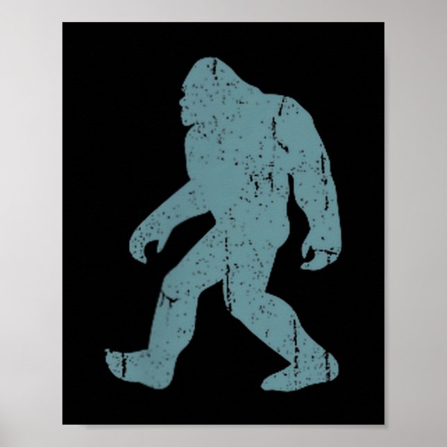 Poster Minimalist Bigfoot Cket Logo Sasquatch Cryptid Coo (Frente)