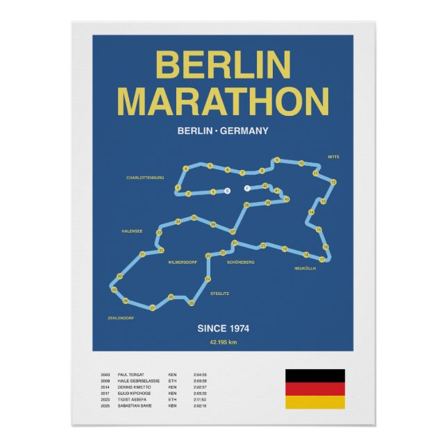 Póster Minimalist Boston Marathon Line Print (Frente)