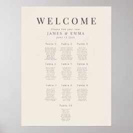 Poster Minimalist Botanical seating Plan10 Soft Beige