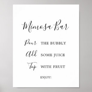 Poster Minimalist Bridal Shower Mimosa Bar Sign