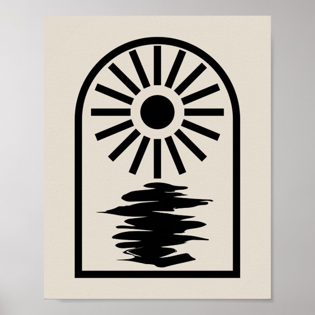 Poster Minimalist Celestial Sun and water (Frente)