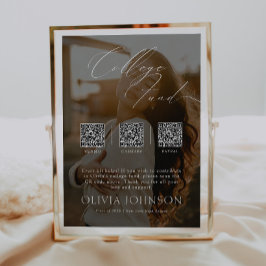 Poster Minimalist College Fund w/ Photo & 3 QR Codes