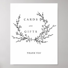 Poster Minimalist Floral Line Art Cards & Gifts Sign