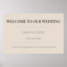 Poster Minimalist Horizontal Wedding Soft Latte