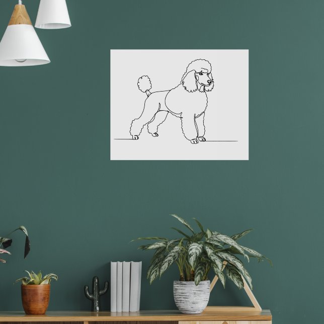 Poster Minimalist Modern Dog Line Art Drawing (Sala de Estar 1)