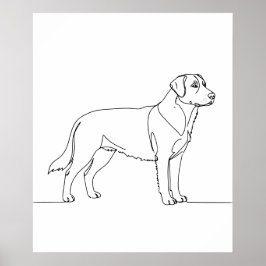 Poster Minimalist Modern Dog Line Art Drawing