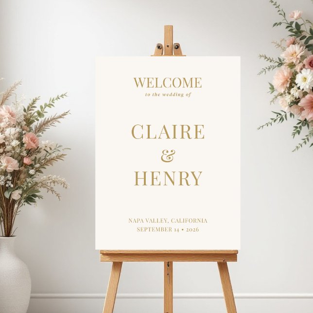 Poster Minimalist Modern Wedding Welcome Sign (Criador carregado)