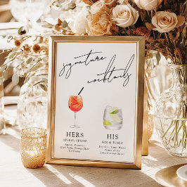 Poster Minimalist Modern & Whimsical Signature Cocktails