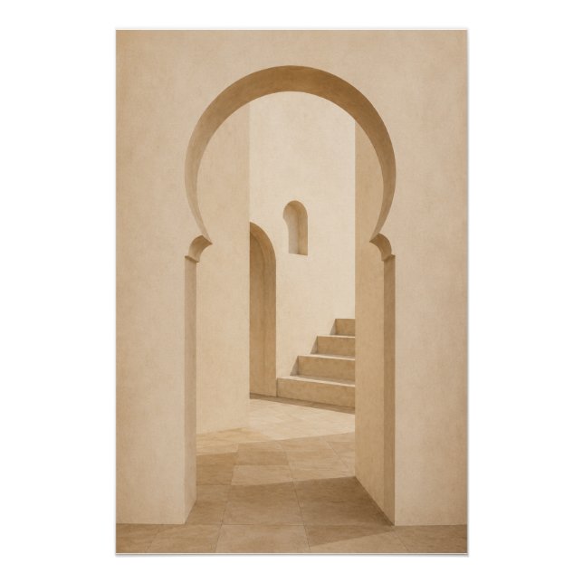 Póster Minimalist Moroccan Archway Wall Art Poster  (Frente)
