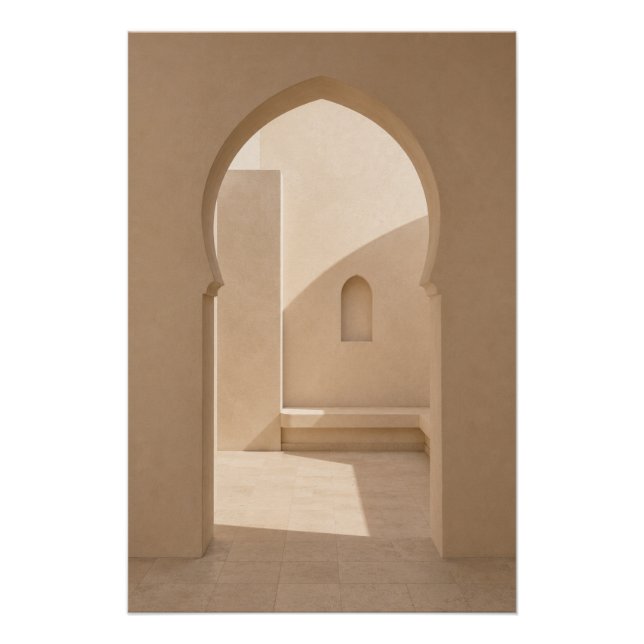 Póster Minimalist Moroccan Patio Wall Art Poster (Frente)