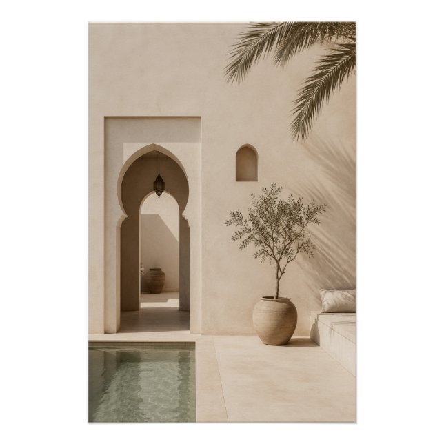 Póster Minimalist Moroccan Riad Poster (Frente)