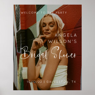 Poster Minimalist Photo Bridal Shower Welcome Sign