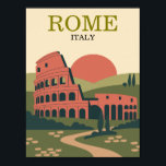 Poster Minimalist Rome Italy Colosseum Illustration<br><div class="desc">This Minimalist Rome Italy Colosseum Illustration on a Poster is a stunning gift idea and travel souvenir for every tourist and visitor of the eternal city and popular travel destination in Europe. It shows the famous iconic landmark the colosseum. Make this item your own, customize and buy now.</div>