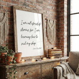 Poster Minimalist Script Storms Quote Louisa May Alcott