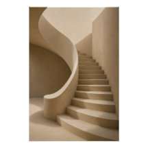 Minimalist Sculptural Staircase Wall Art Poster