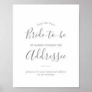 Poster Minimalist Silver Address an Envelope Sign